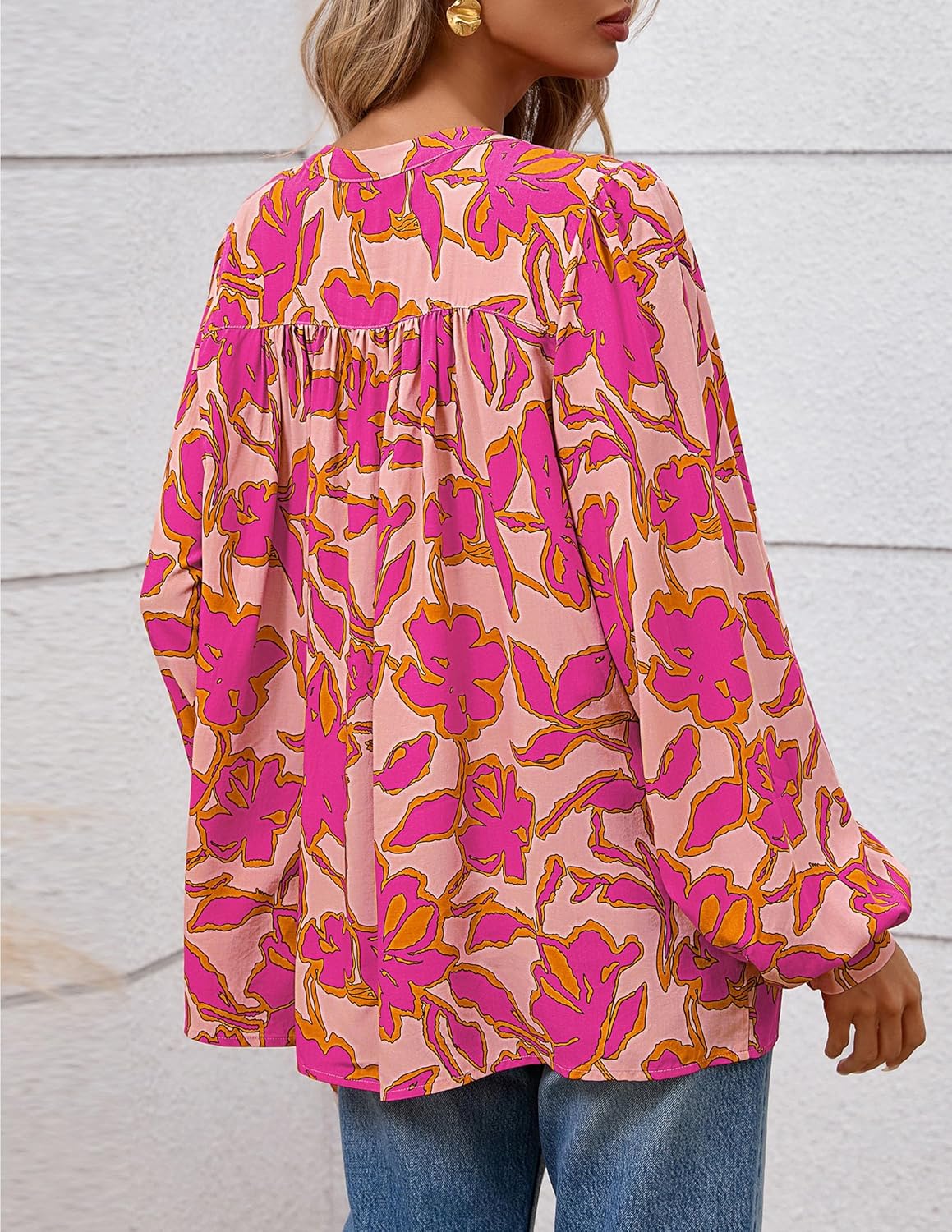 PRETTYGARDEN Women's Floral Button Down Blouse 2026 Fall Fashion Dressy Casual Long Sleeve Shirts Spring Top Boho Clothes - Image 5