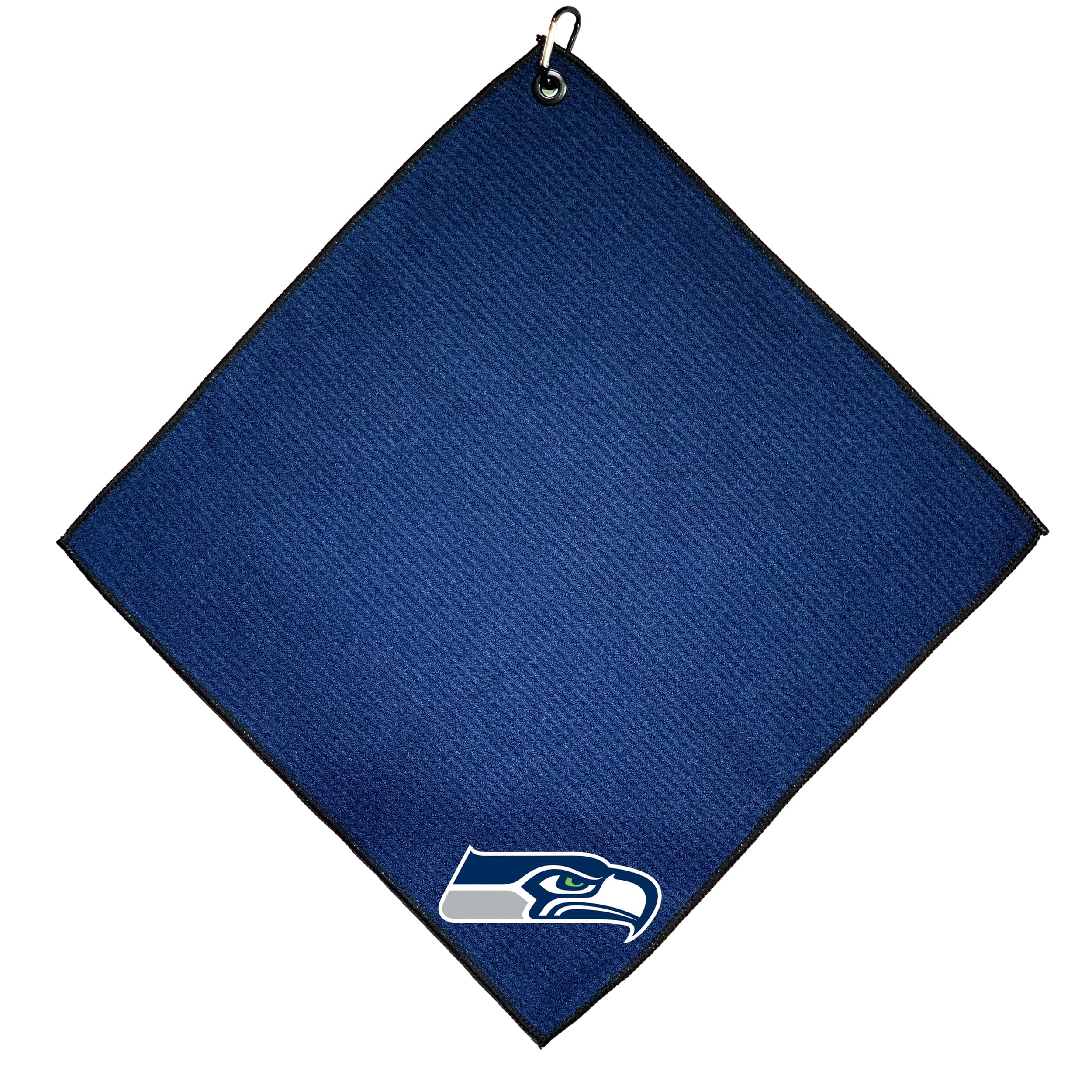 Team Golf NFL Seattle Seahawks 15x15 Golf Towel with Carabiner Clip, Premium Microfiber with Deep Waffle Pockets, Superior Water Absorption and Quick Dry Golf Cleaning Towel — image 1