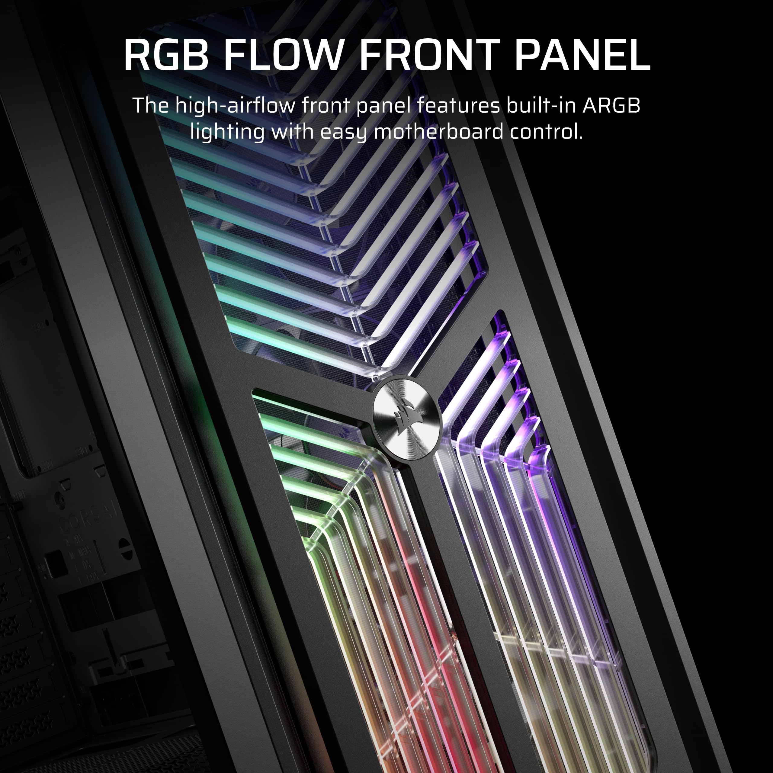 CORSAIR FRAME 4000X RS modułowa obudowa Mid-Tower ATX PC – panel przedni RGB, 4 x wentylatory RS120 PWM w zestawie, system montażu wentylatora InfiniRail, odwrócony GPU Anti-Sag i obsługa płyty