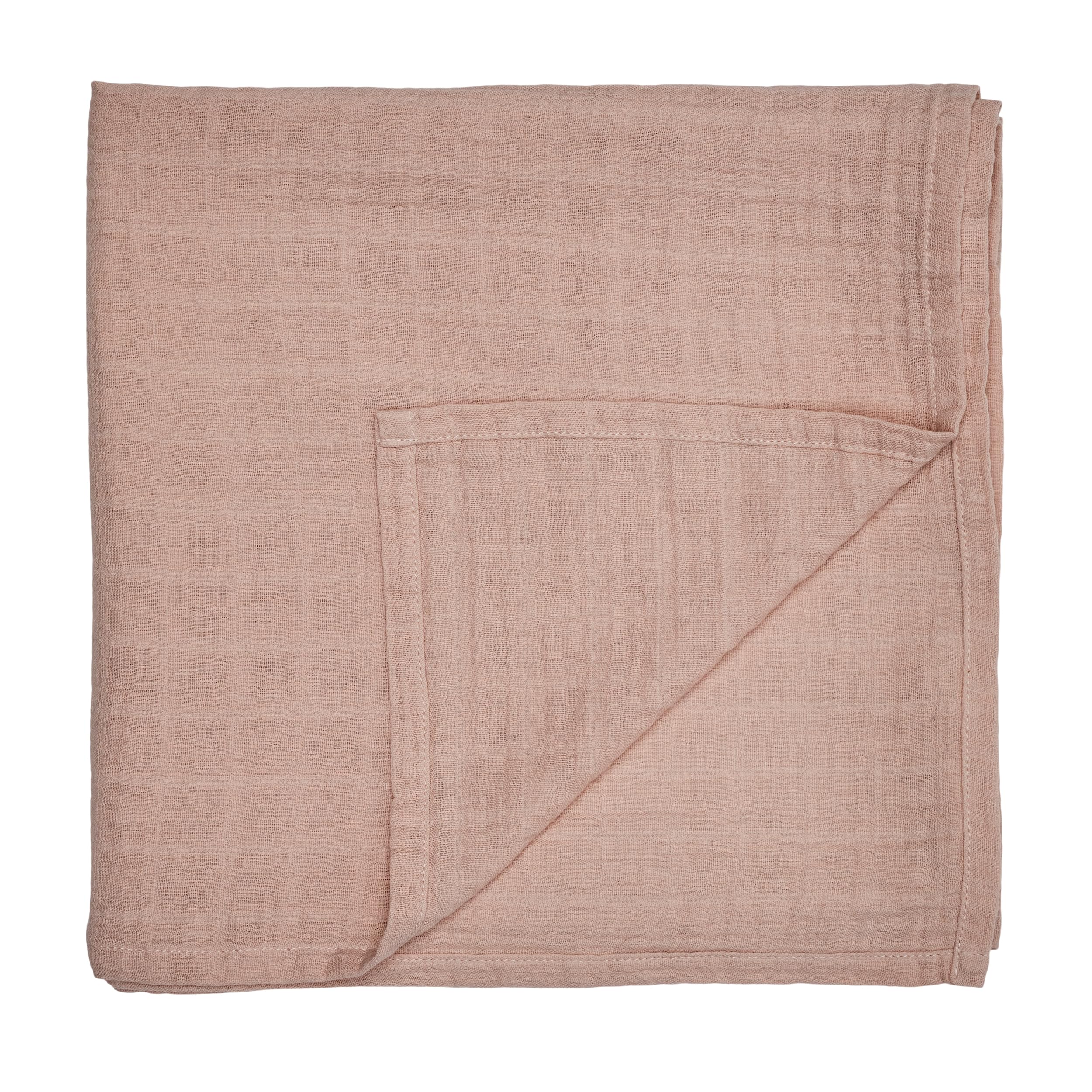 Huxie Baby Swaddle – Organic Cotton Muslin Baby Swaddles for Newborns Baby Girls 47” x 47” (Blush)