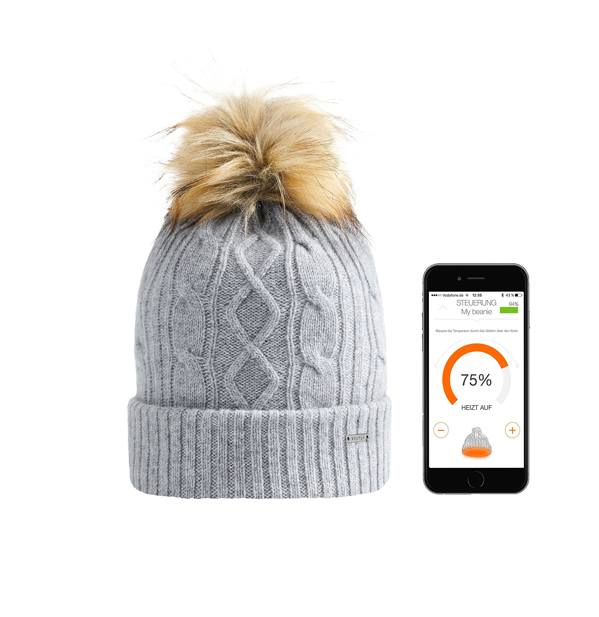 Vulpés Bonnet Femme avec Pompon – Bonnet Chauffant Intelligent pour Garder Les Oreilles au Chaud