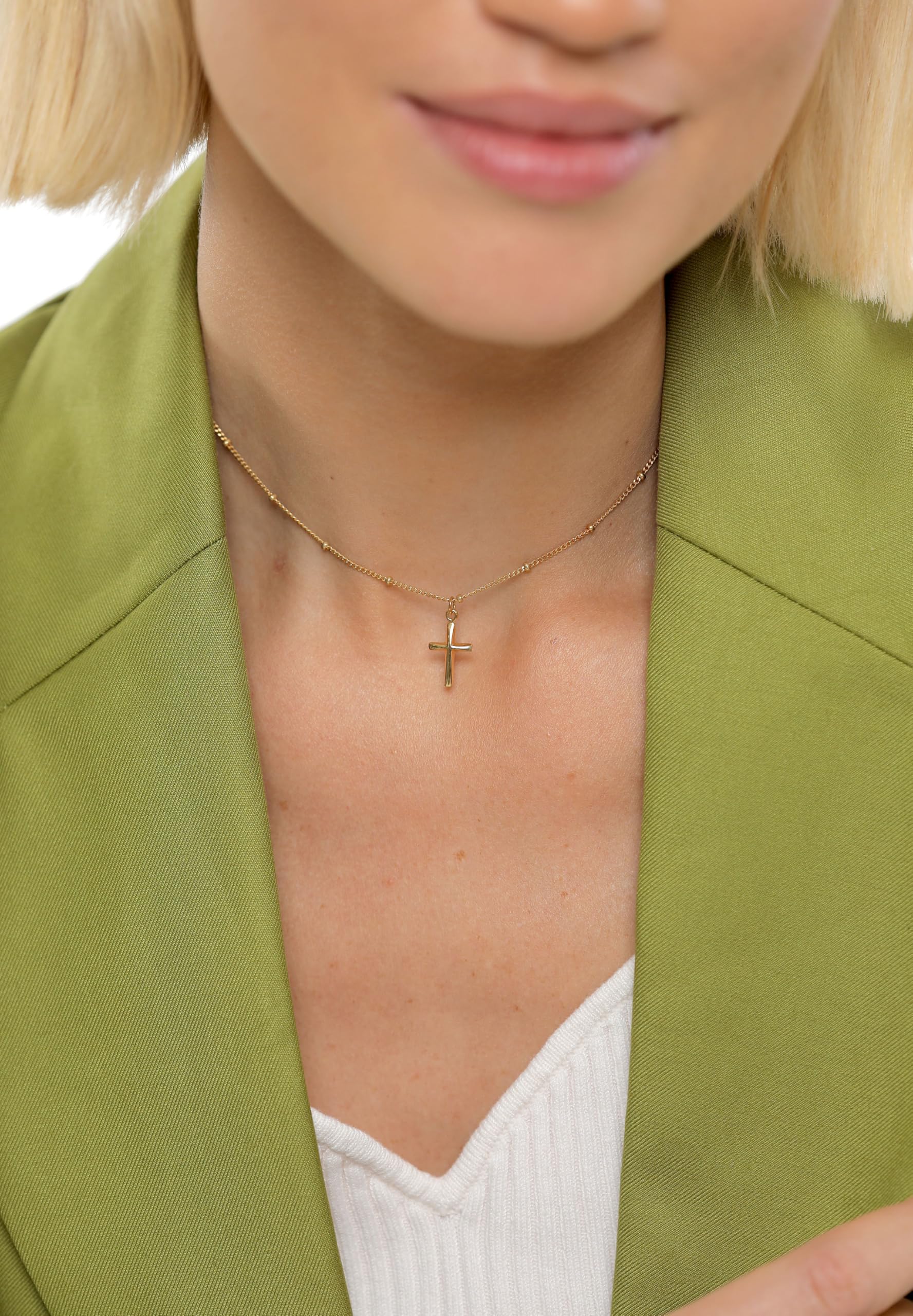 Elli Halskette Damen Choker Kugel Kreuz Glaube Basic 925 Silber