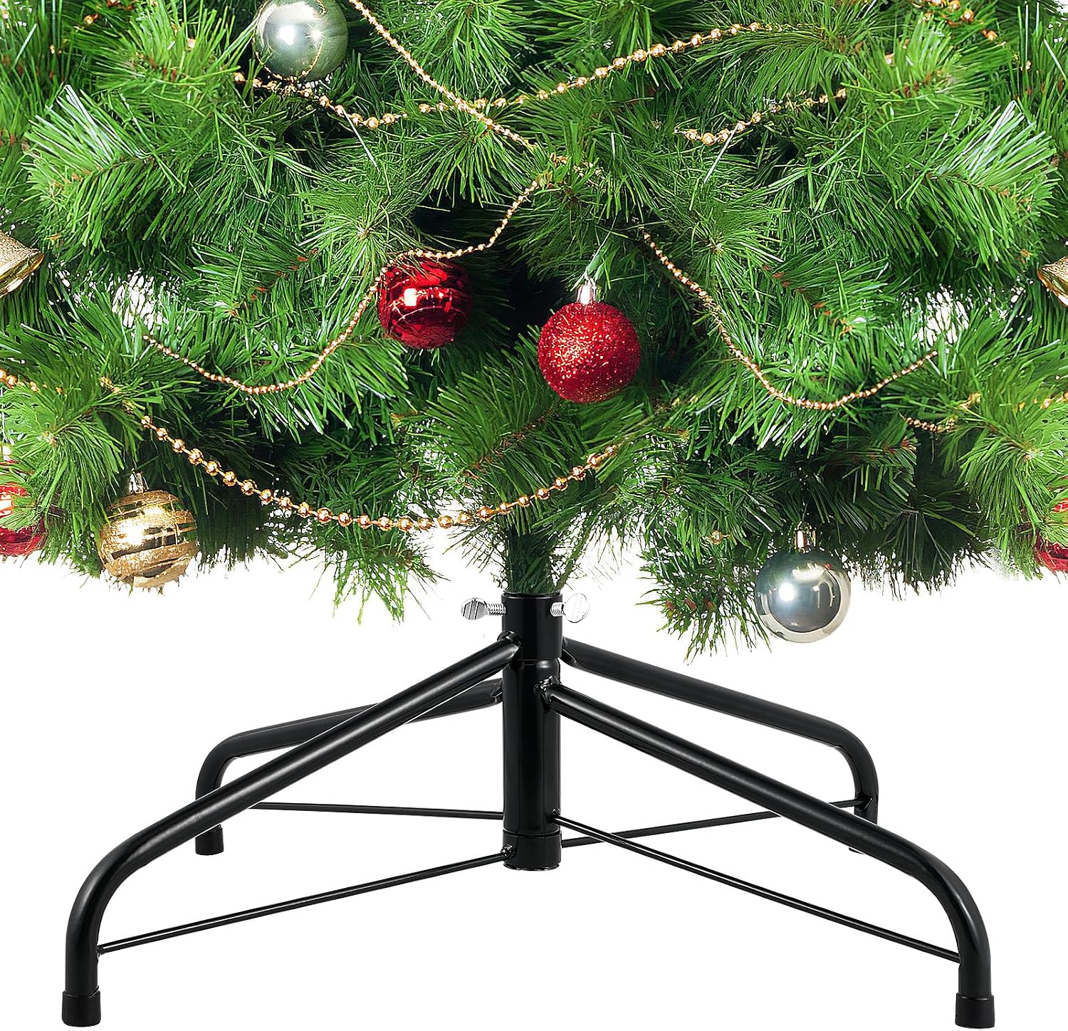 Gatuida Christmas Tree Stand, Folding Metal Artificial Stand for 4 Foot Tree, Black Iron Bracket