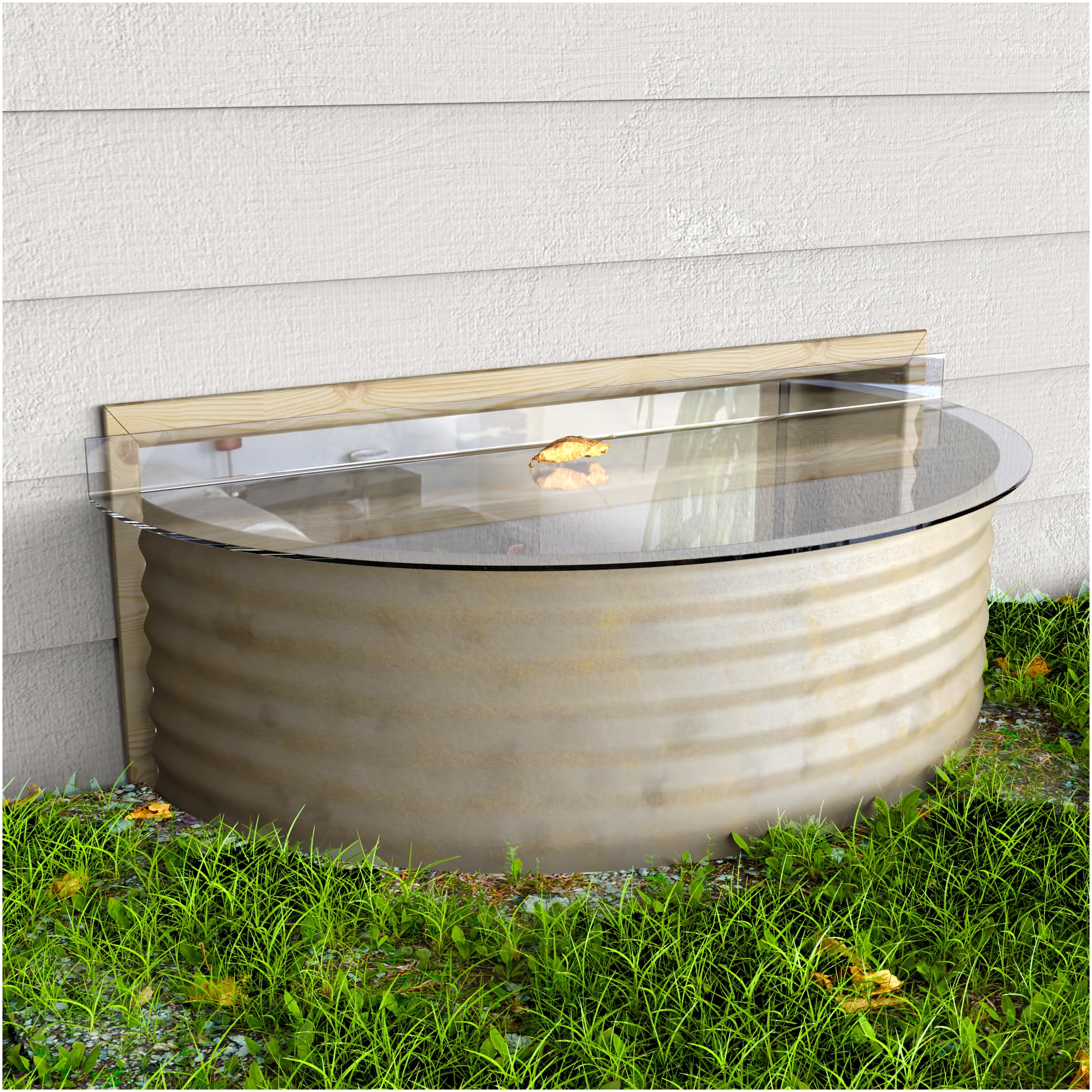 tredre"cover with confidence" clear polycarbonate window well cover (43" l x 18" w) - uv resistant, debris protection, optimal light transmission for basement and outdoor use