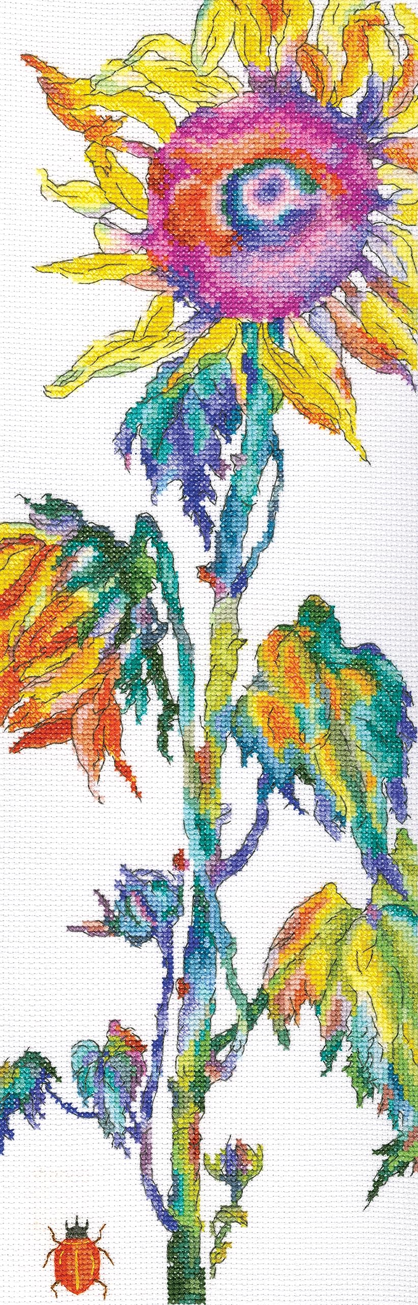 RTO Cross Stitch Embroidery Kits for Adults Flowers, Nature - Sunshiny Happiness 14.5x45cm/5.7x17.7 14CT