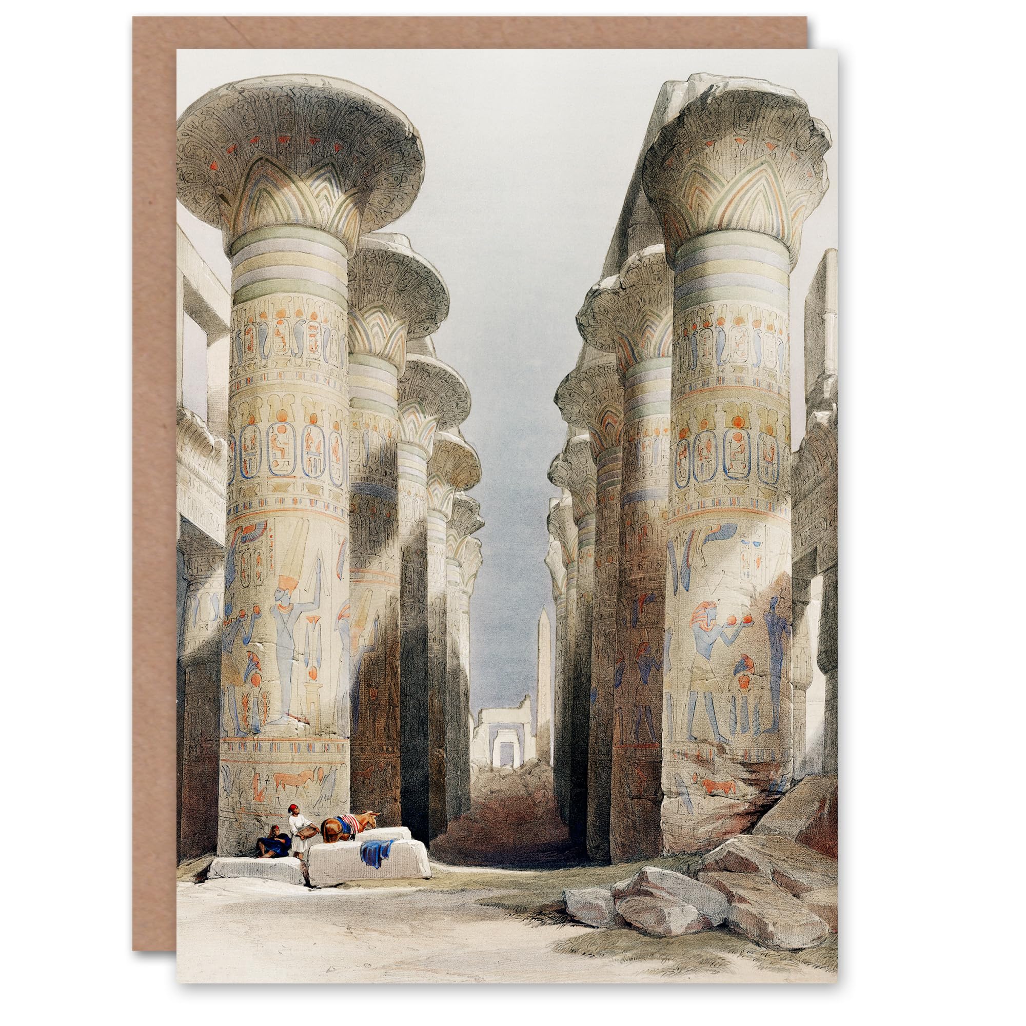 Artery8 David Roberts Art Card Great Hall at Karnak Temple