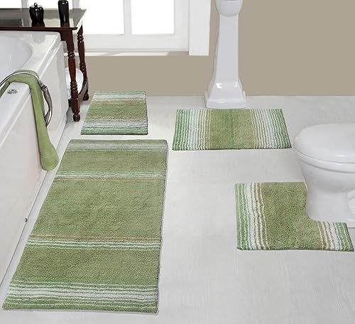Miniatura 44 de Home Weavers Colección Gradiation 100% algodón, alfombra lavable, tapete de baño, tapete de cocina, juego de alfombras de baño, antideslizantes