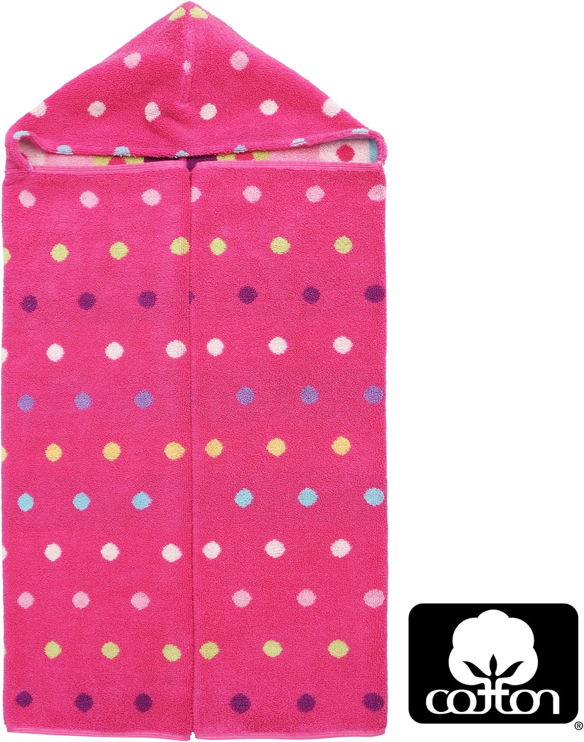 ORIGINAL KIDS Hooded Bath Towel Wrap - 100% Cotton Jacquard Reversible Large Hooded Kids Towel - Toddler Shower Pool Beach Towel - Soft Plush Absorbent Quick Dry Easy Care Gift -26x50- Pink Multicolor - Image 6