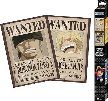 GB eye - One Piece Chibi Wanted Zoro & Sanji Poster (52 x 38 cm)