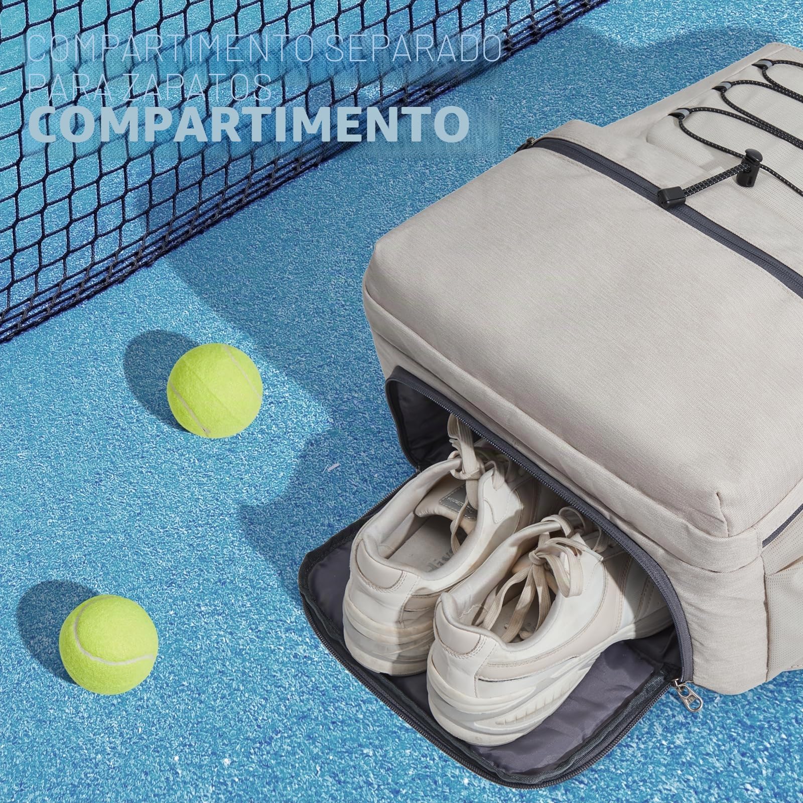 G4Free Bolsa de Tenis, Mochila de Tenis para Mujeres y Hombres, Bolsa Grande de Pickleball, Capacidad para 4 Raquetas con Compartimento para Zapatos