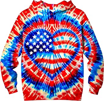 Kids Tie Dye Kangaroo Pocket Pullover Hoodie for Boys and Girls
