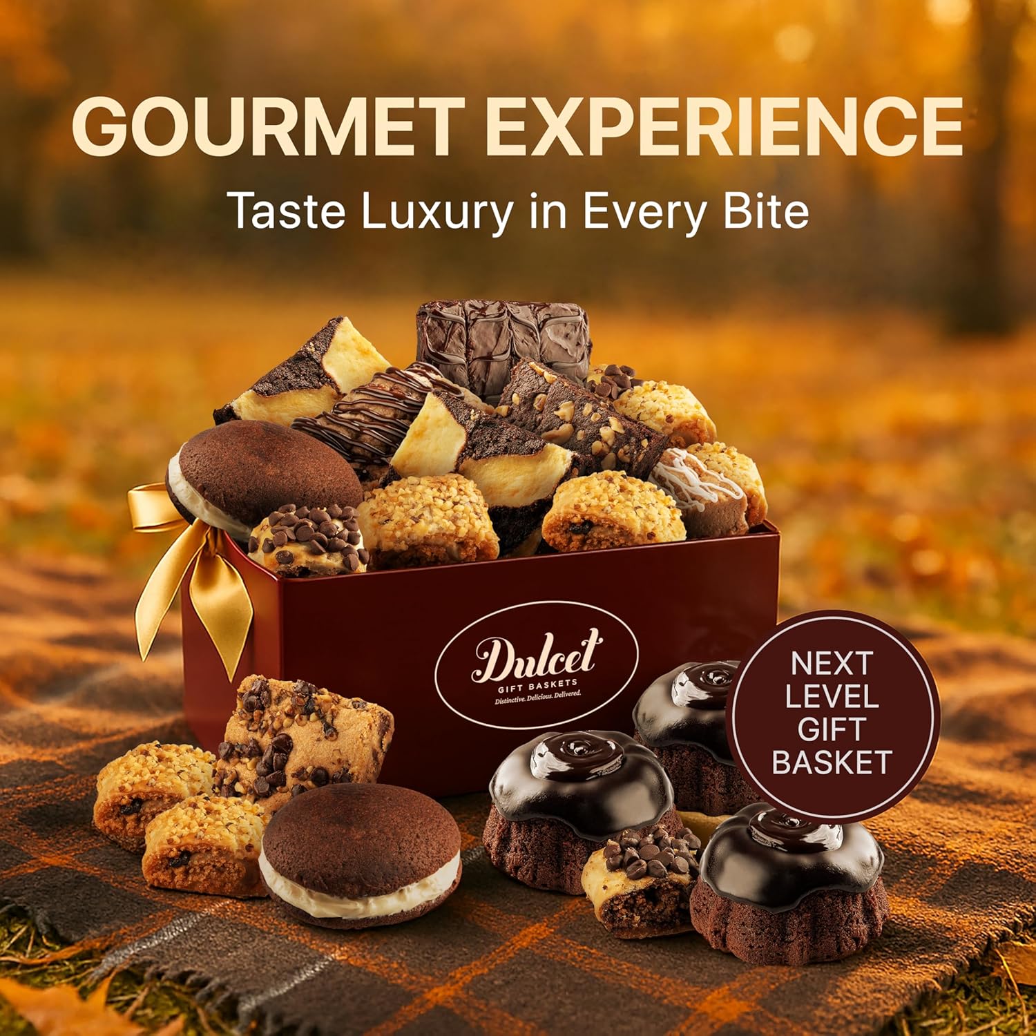 Dulcet Holiday Gift Basket - Premium Assortment of Baked Goods - Christmas Gift Basket with Individually Wrapped Whoopie Pies, Brownies, Rugelah, and More - Personal Note Option Included. - Image 8