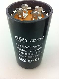 TMC Cd60-2, Cd60, Capacitor 600uf 125v 50/60hz, 600mfd 100-125VAC - Lift