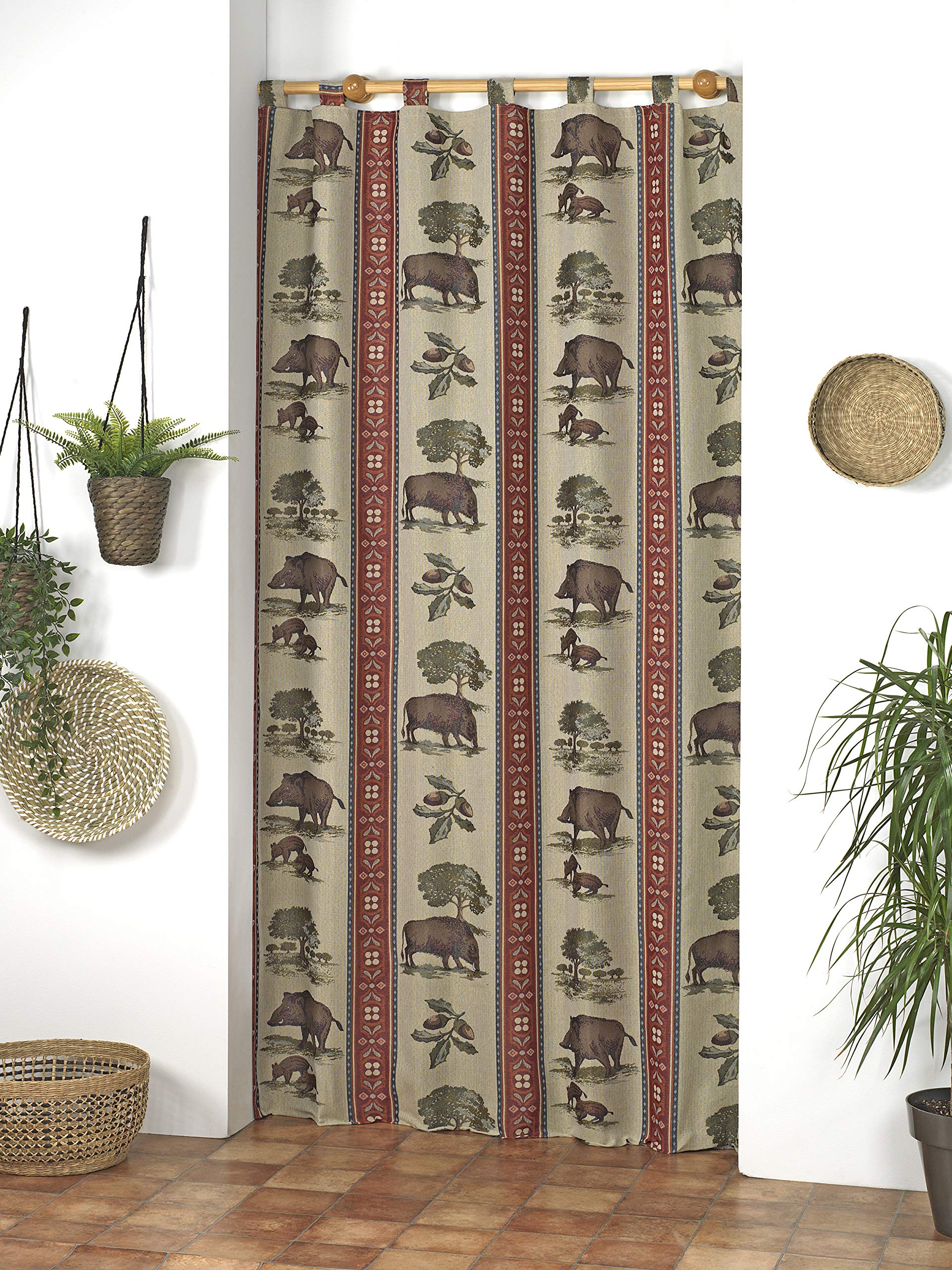 Martina Home Jabali Curtain Loops Alpujarra, Unique, 140 x 260 cm, W 55.1" x L 102.4" (1 Panels)