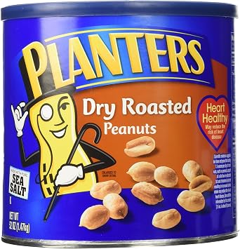 Planters Dry Roasted Peanuts Made With Sea Salt 52 Ounce Container