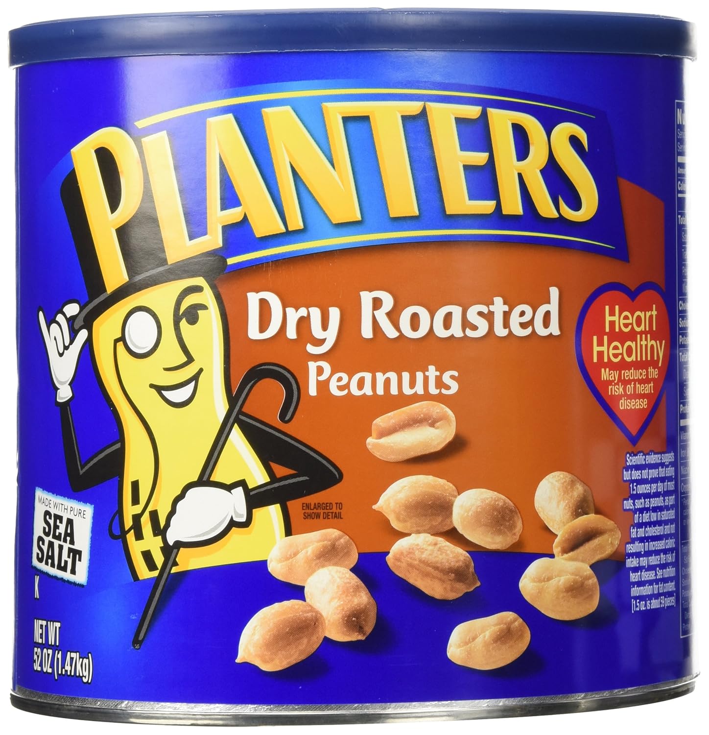 Planters Dry Roasted Peanuts Made With Sea Salt 52 Ounce