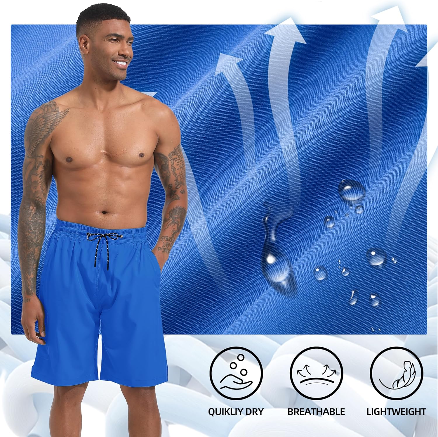 Men's Swim Trunks Quick Dry Board Shorts with Zipper Pockets Beach Shorts Bathing Suits for Men - No Mesh Liner - Image 5