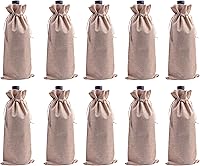 Vista 8 de 10 bolsas de vino de arpillera beige, 5.9 inx13.8 in/6.0"x14.0'' Cordón y forro Bolsas de arpillera para botella de vino, bolsas de regalo