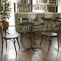 Vista 2 de Flash Furniture Lars Black 30'' Round Wood Cocktail Table with 30'' and 42'' Columns Negro