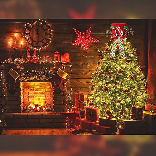 Miniatura 6 de Sombrero para decoración del árbol de Navidad, patas de elfo, decoración de árbol de Navidad con lazo, adornos de árbol de Navidad para decoración