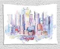 Vista 22 de Ambesonne Tapiz de Saguaro, Blooming Palo Verdes y Saguaros at 4 Peaks Hills Phoenix Arizona, colgante de pared para dormitorio, sala de estar