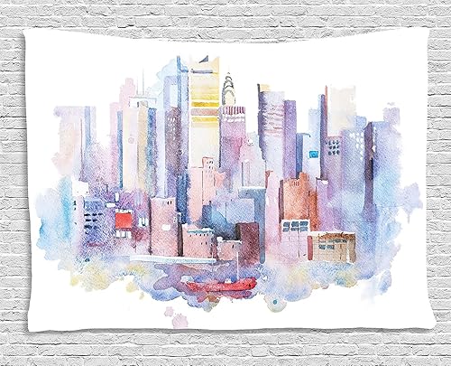 Miniatura 22 de Ambesonne Tapiz de Saguaro, Blooming Palo Verdes y Saguaros at 4 Peaks Hills Phoenix Arizona, colgante de pared para dormitorio, sala de estar