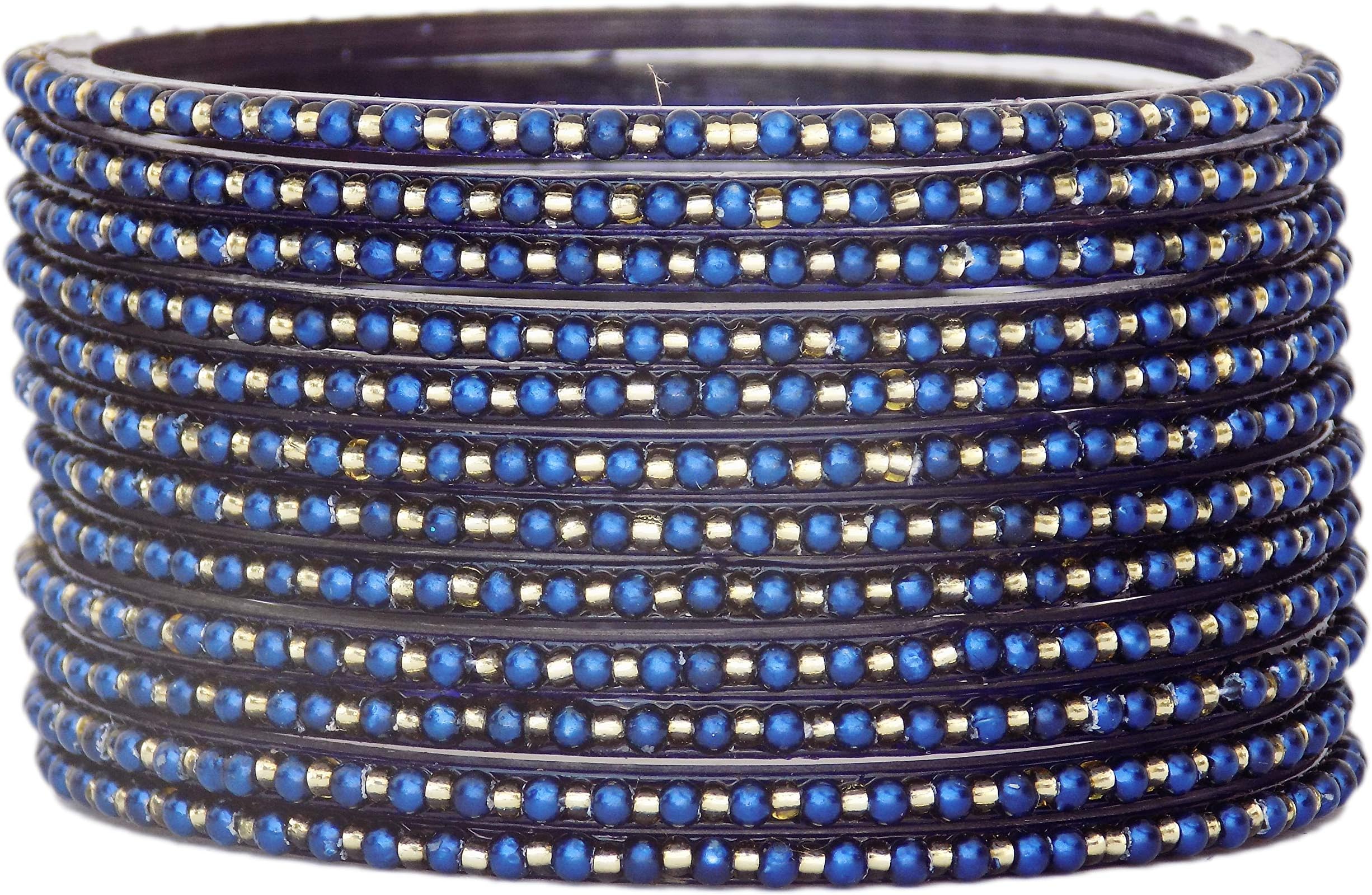 Indian Bollywood Traditional Glass Bangles Set Churi Multi Color Bangle Bracelet For Women | Handcrafted Pearl Bangle | Ethnic Jewelry | Wedding Jewelry Collection