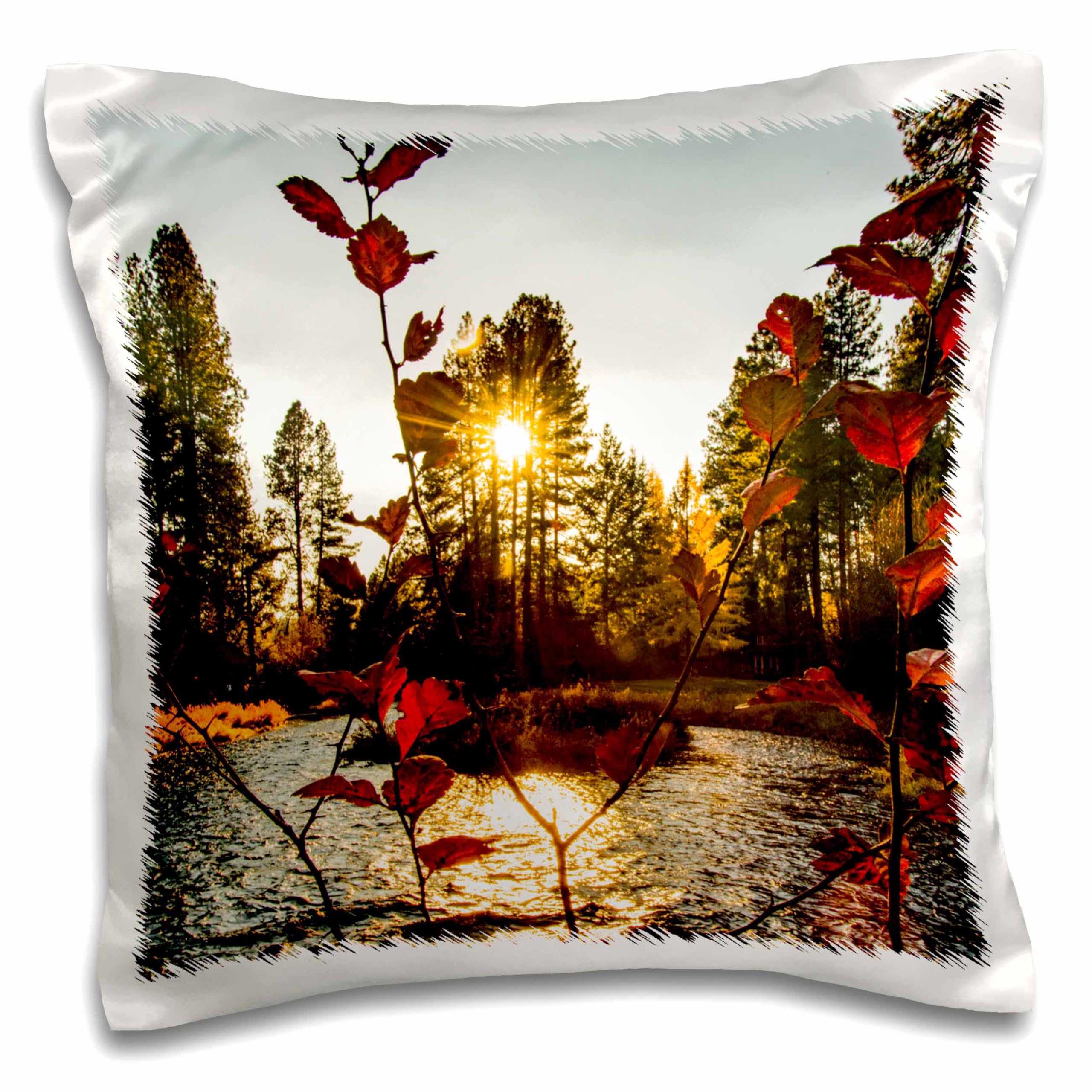 3dRose 16x16 inch Pillow Case - Oregon. Camp Sherman, View at headwaters of Metolius River Oregon