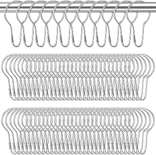 200 PCS Shower Curtain Hooks, Rust-Proof Metal Bathroom Curtain Rings for Bathroom Shower Rods Curtains（Silver）