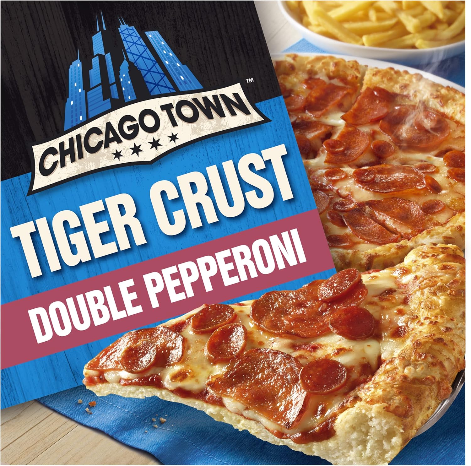Chicago Town Tiger Crust Double Pepperoni Pizza 320g : Amazon.co.uk ...