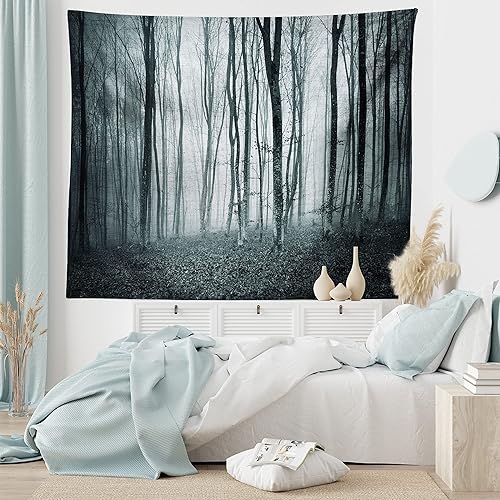 Miniatura 10 de Lunarable Tapiz de flores tamaño individual, racimo de flores abstractas con fondo de polinización de neón, formas de crecimiento de la naturaleza