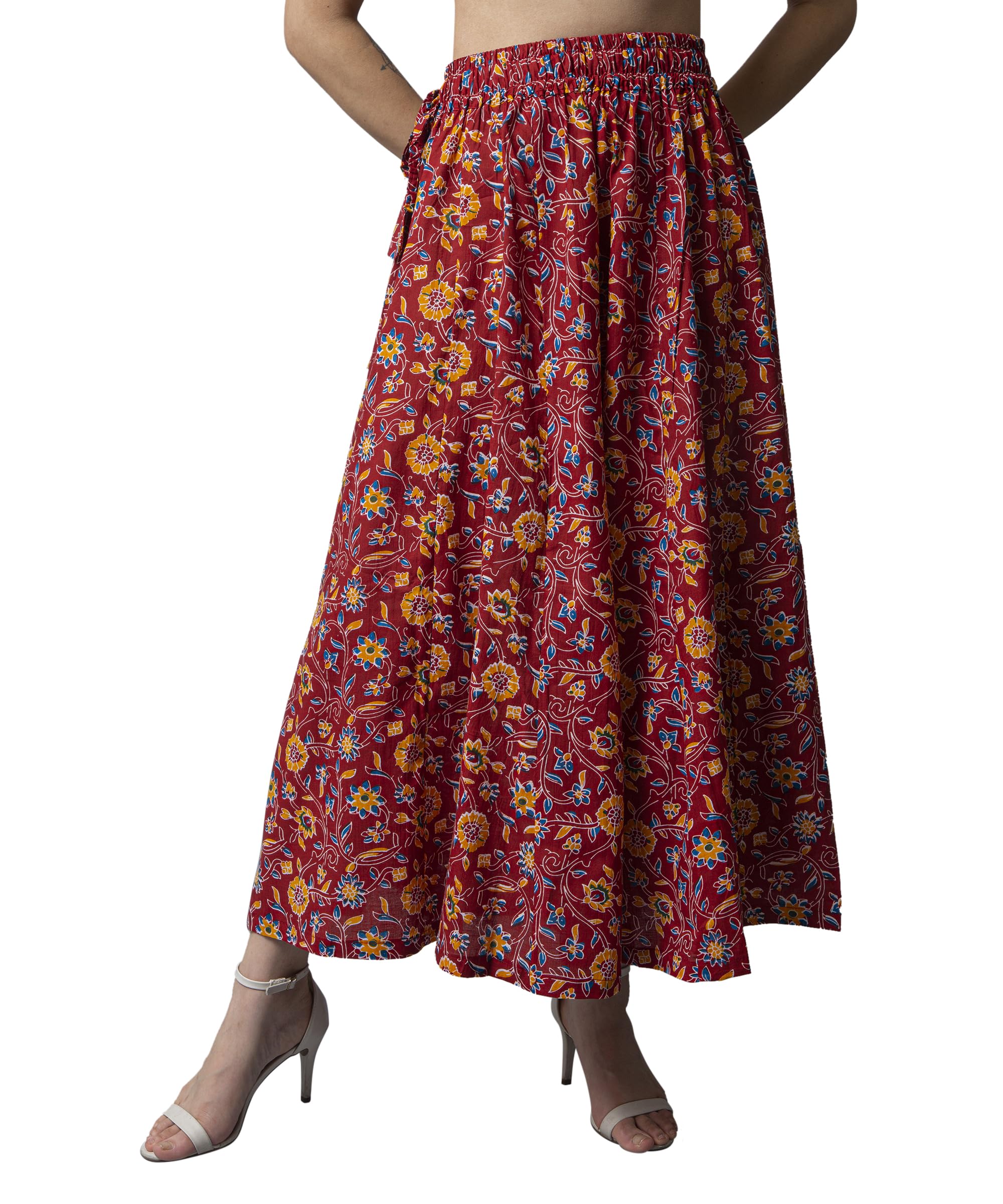 eyba Skirt Look Printed Cotton Palazzo for Women Jaipur Print Long Skirt Look-picture-33