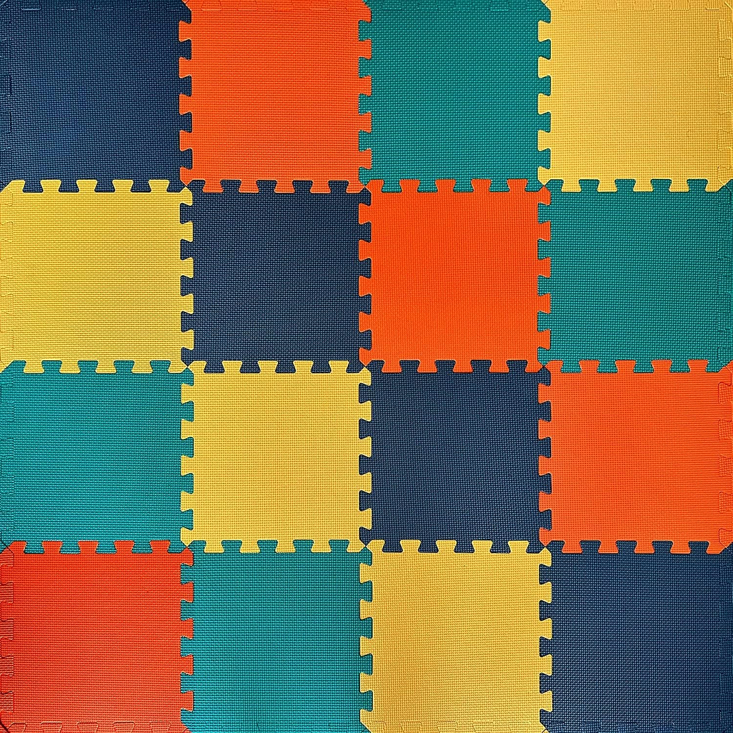 Soft Non-Toxic Baby Play Mat | Toddler Playmat | Colorful Jigsaw Puzzle PlayMat | 16 Bonus Squares Foam Floor Mats for Kids & Babies | EVA Foam Interlocking Tiles for Gym, Nursery, Playroom