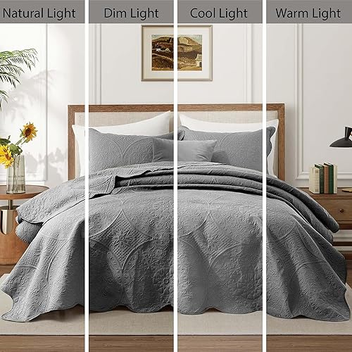 Vista 45 de IR Imperial Rooms - Juego de colcha individual (68 x 86 pulgadas) + 1 funda de almohada (20 x 26 + 2 pulgadas), 2 piezas, ligera, reversible