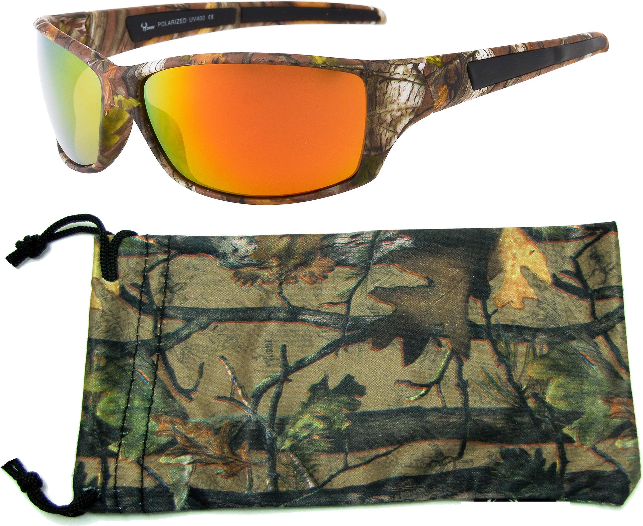 HornzHornz Polarized Sunglasses for Men Brown Forest Camouflage Durable Light Weight