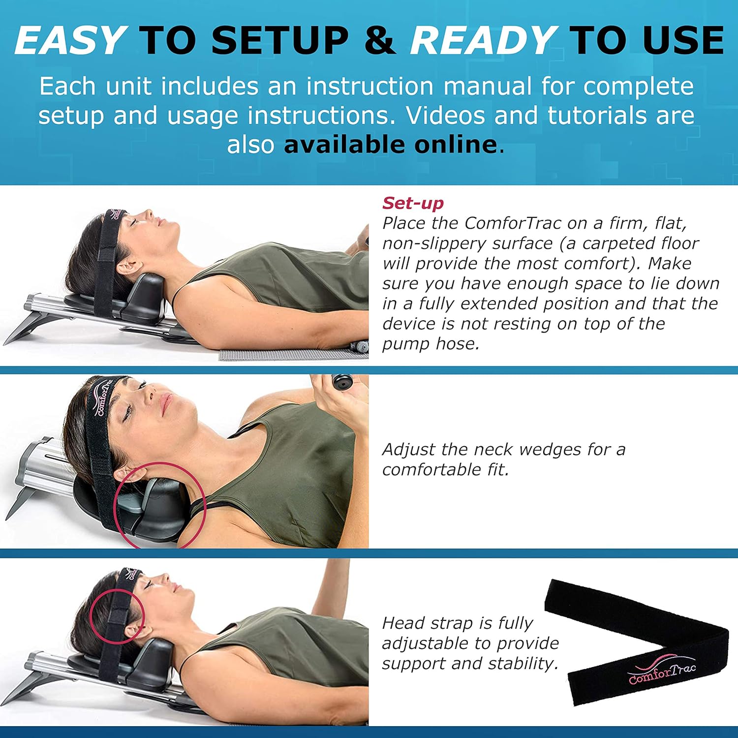 ComforTrac Cervical Home Traction 1.0 - The Original ComforTrac, for Spinal Decompression, Relieving Pinched Nerves, and Cervical Pain, with Carrying case. : Traction Equipment : Health & Household