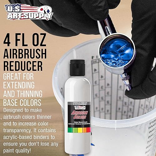 Miniatura 2 de U.S. Art Supply Base reductora y extensora para aerógrafo de 4 onzas para pinturas acrílicas, diluyente de pintura para aerógrafo, reduce la