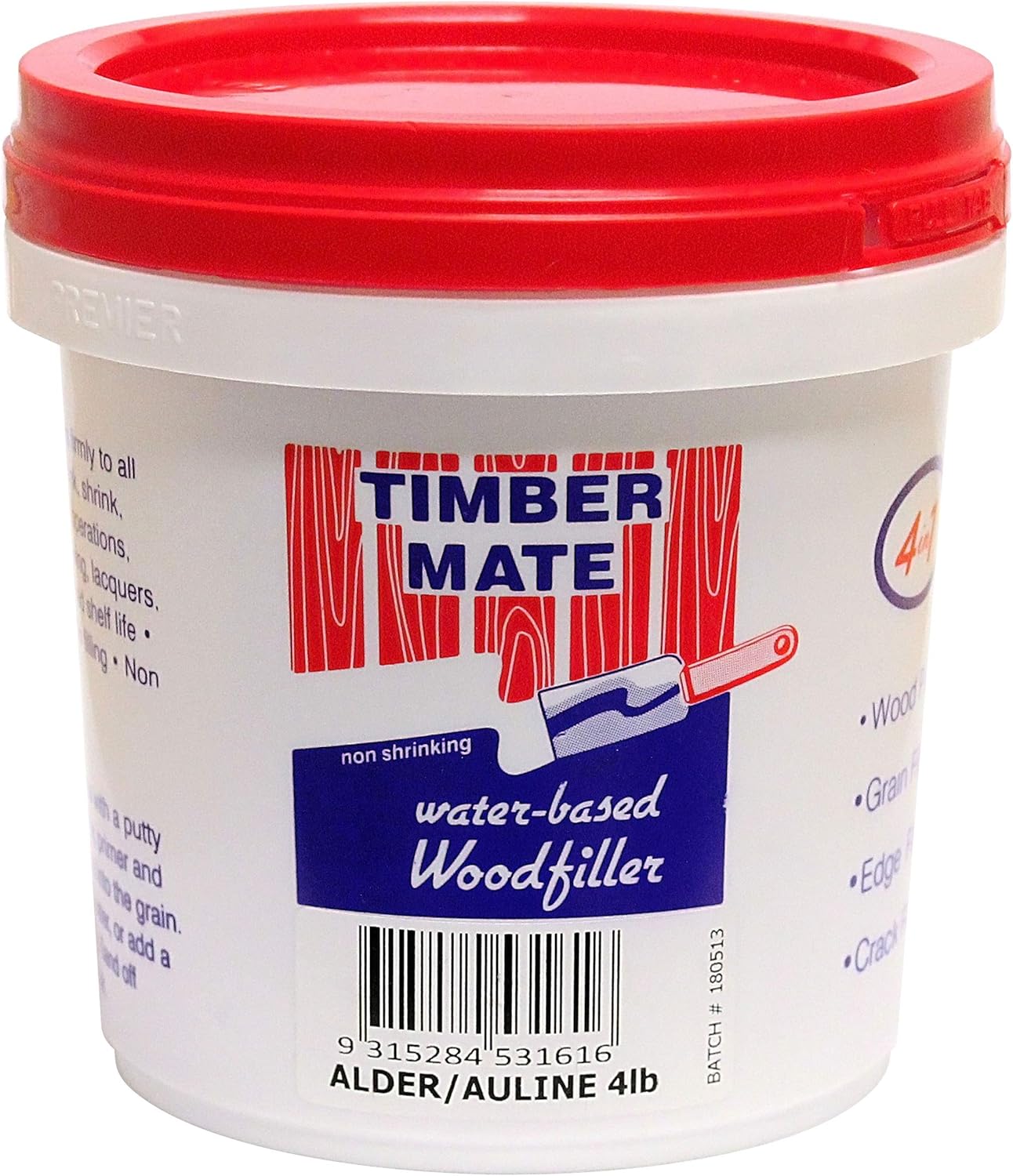 Timbermate Wood Filler Water Based, 4 pounds, Alder