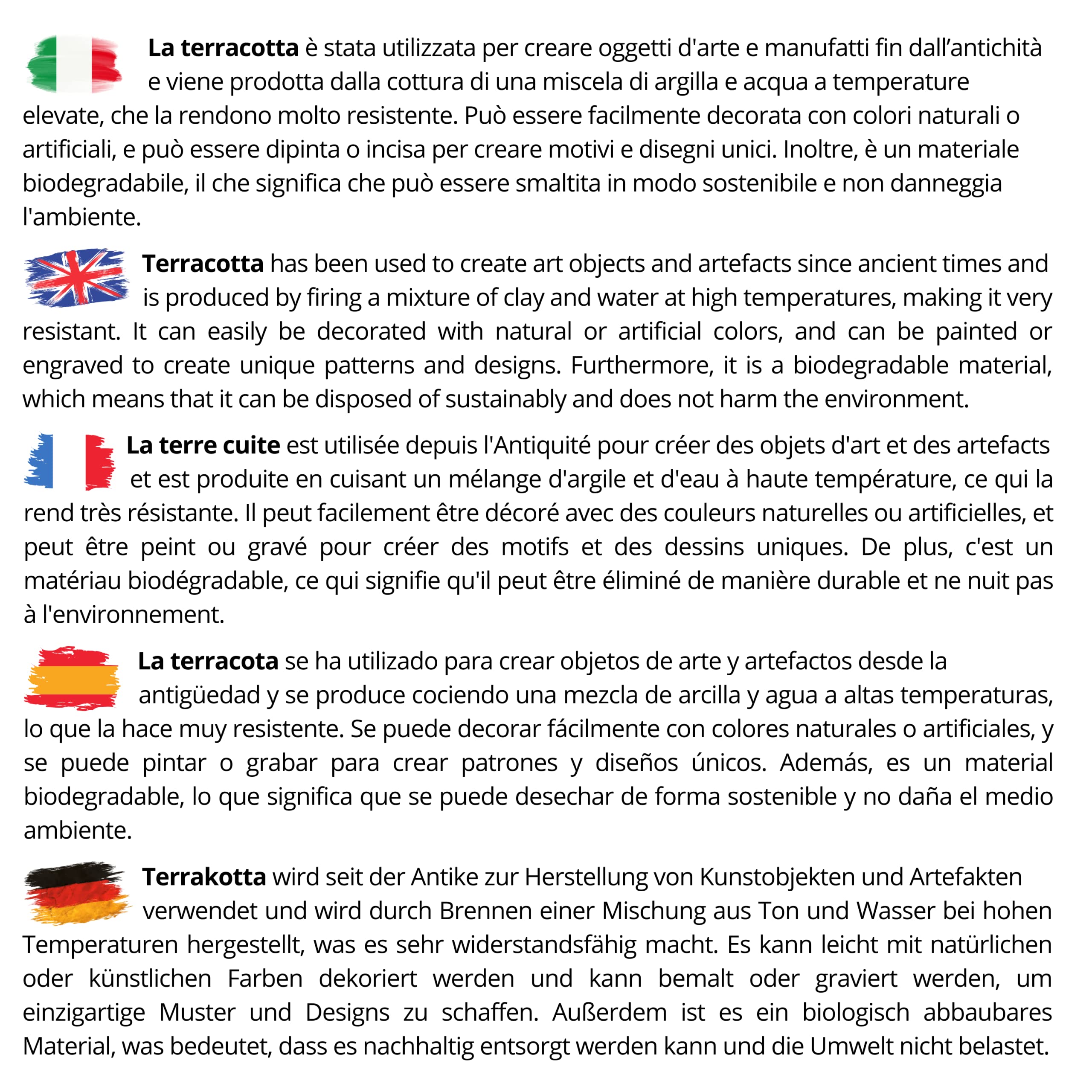 Eule aus Terrakotta, handgefertigt, für Gartenmöbel, einzigartige Dekoration, wetterfest (18 cm)