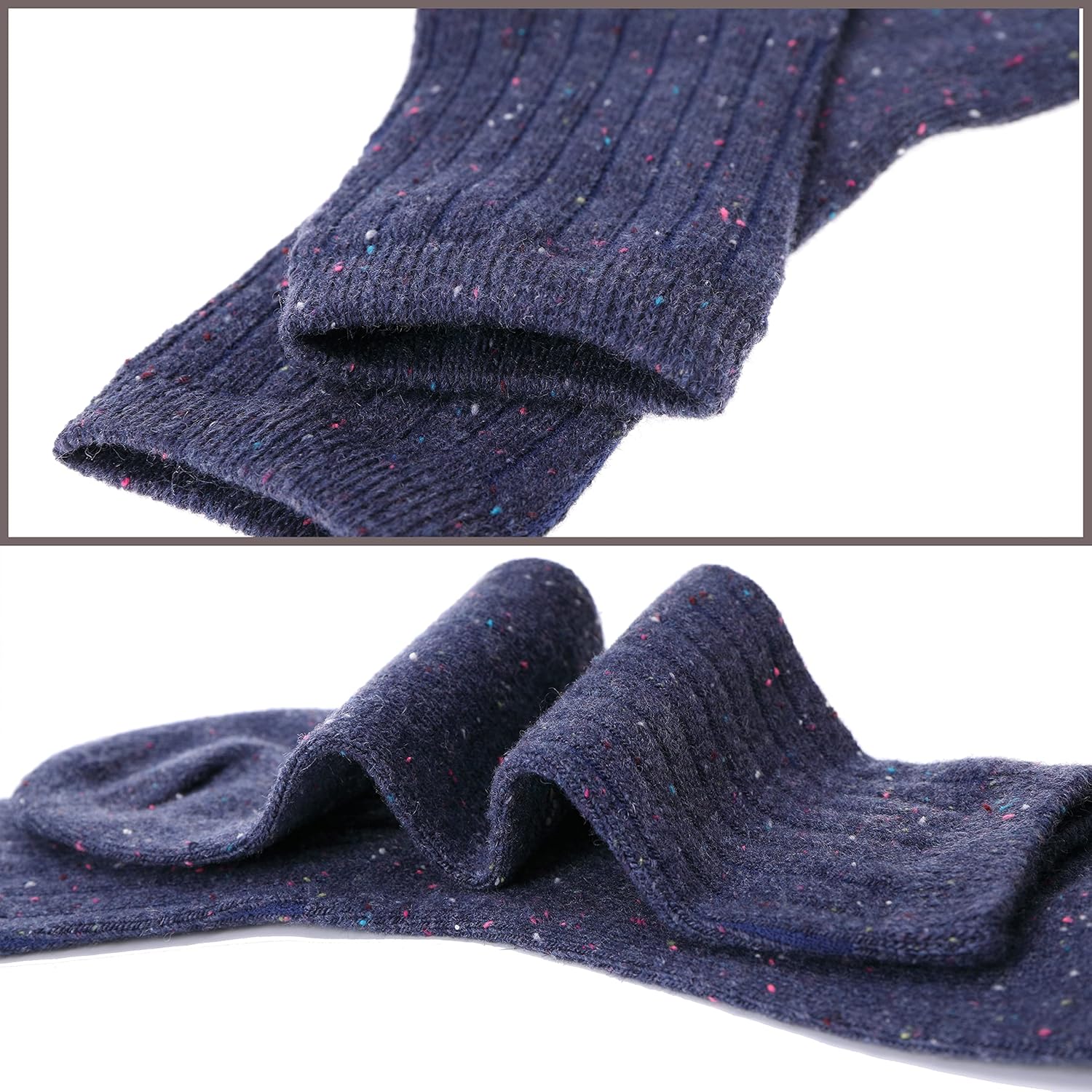 Sandsuced 5 Pack Merino Wool Boot Hiking Socks for Women Warm Winter Thick Thermal Cozy Work Soft Ladies Socks - Image 2