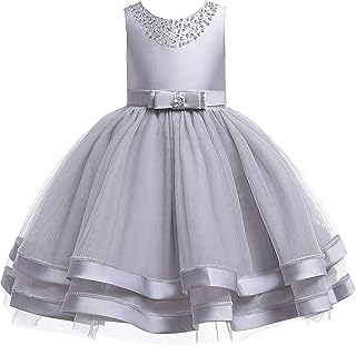 Flower Girls Ruffles Sequins Dress Vintage Wedding Bridesmaid Party Dresses Holiday Kids Formal Pageant Gown - Buy now