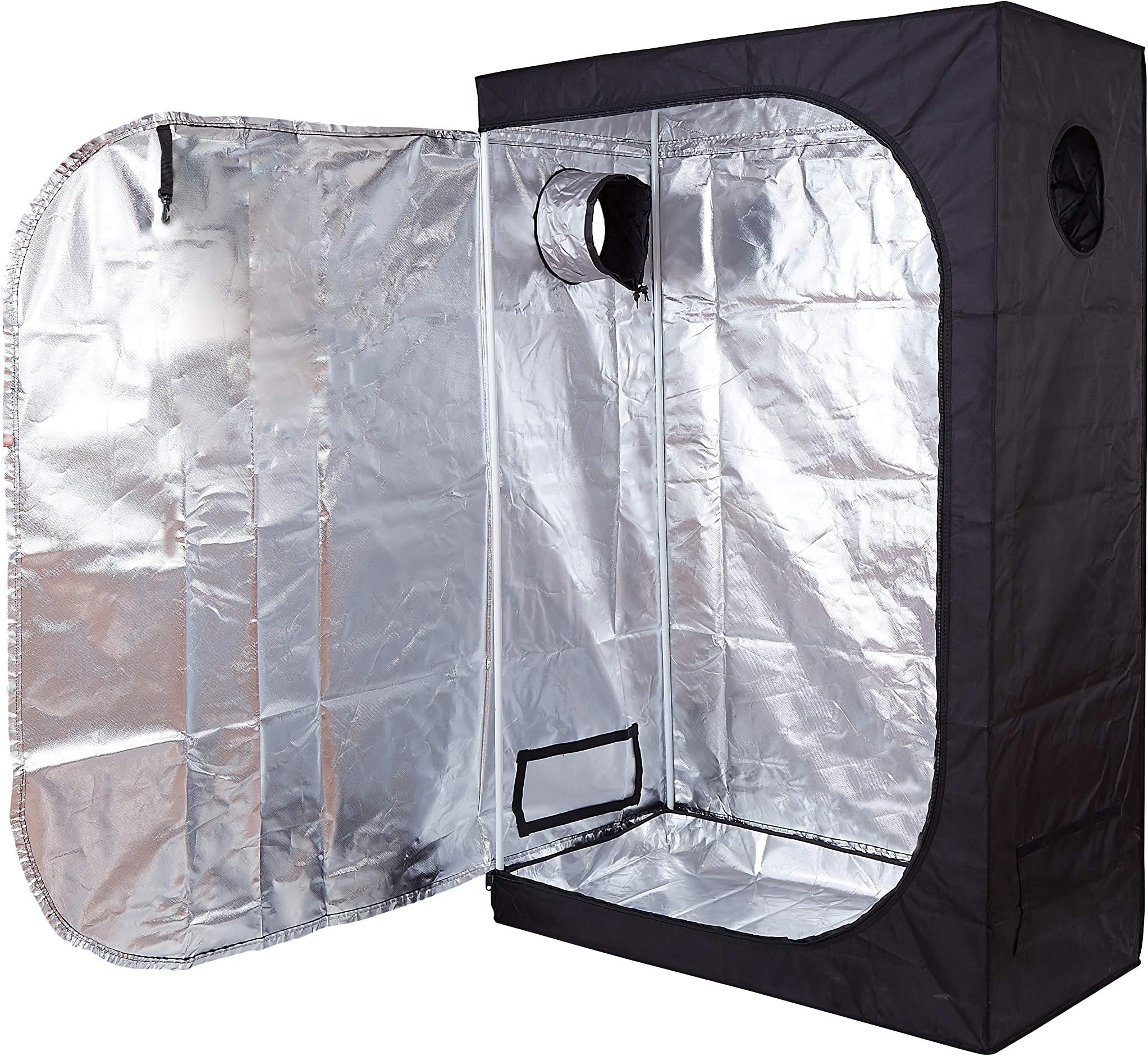 GreenHouser 36''x20''x63'' High Reflective Grow Tent Indoor Grow Room for Planting Fruit Flower Veg with Removable Water-Proof Floor Tray