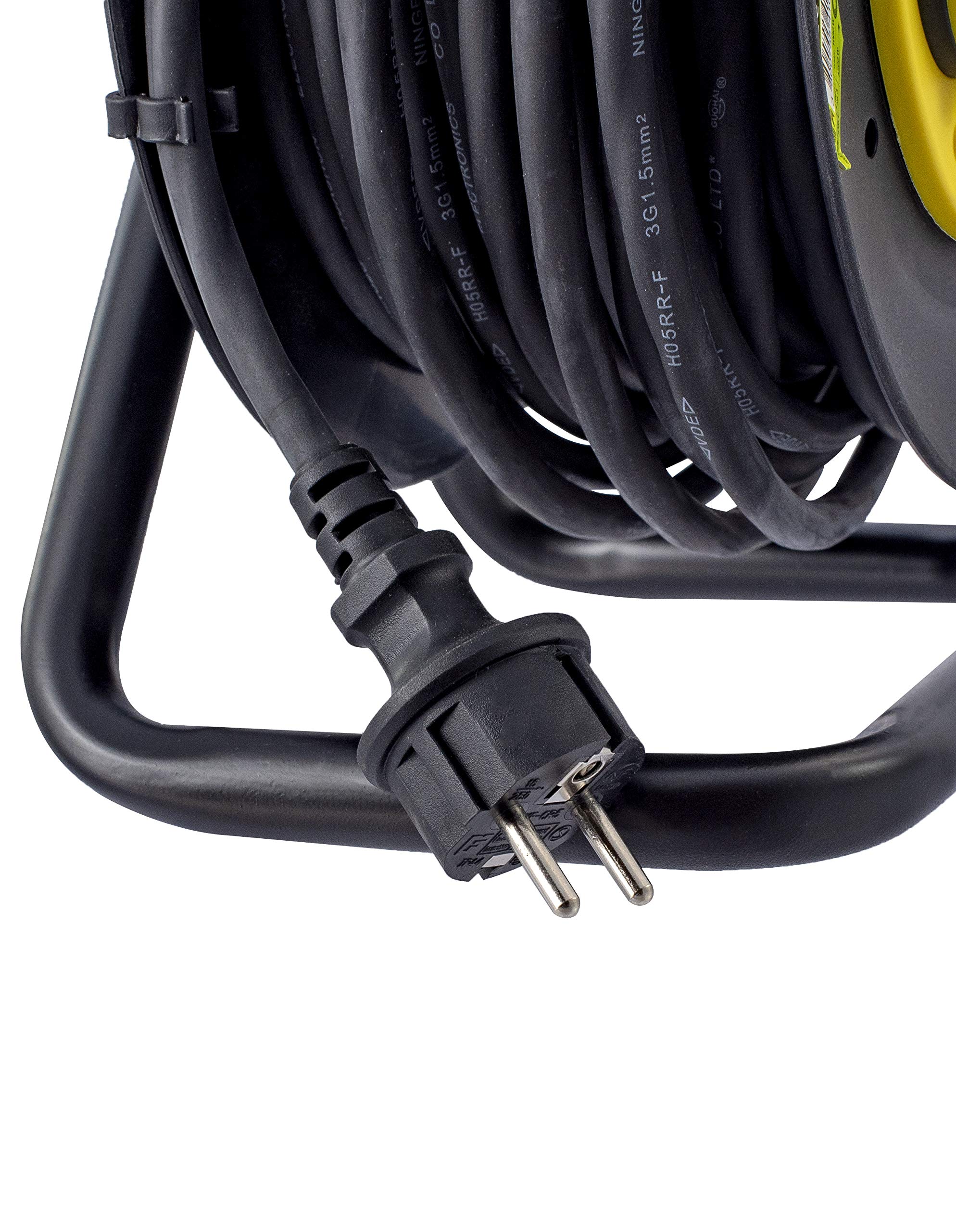 Przedłużacz Bębnowy, Bęben kablowy na zewnątrz 25 m kabel czarny zastosowanie na zewnątrz