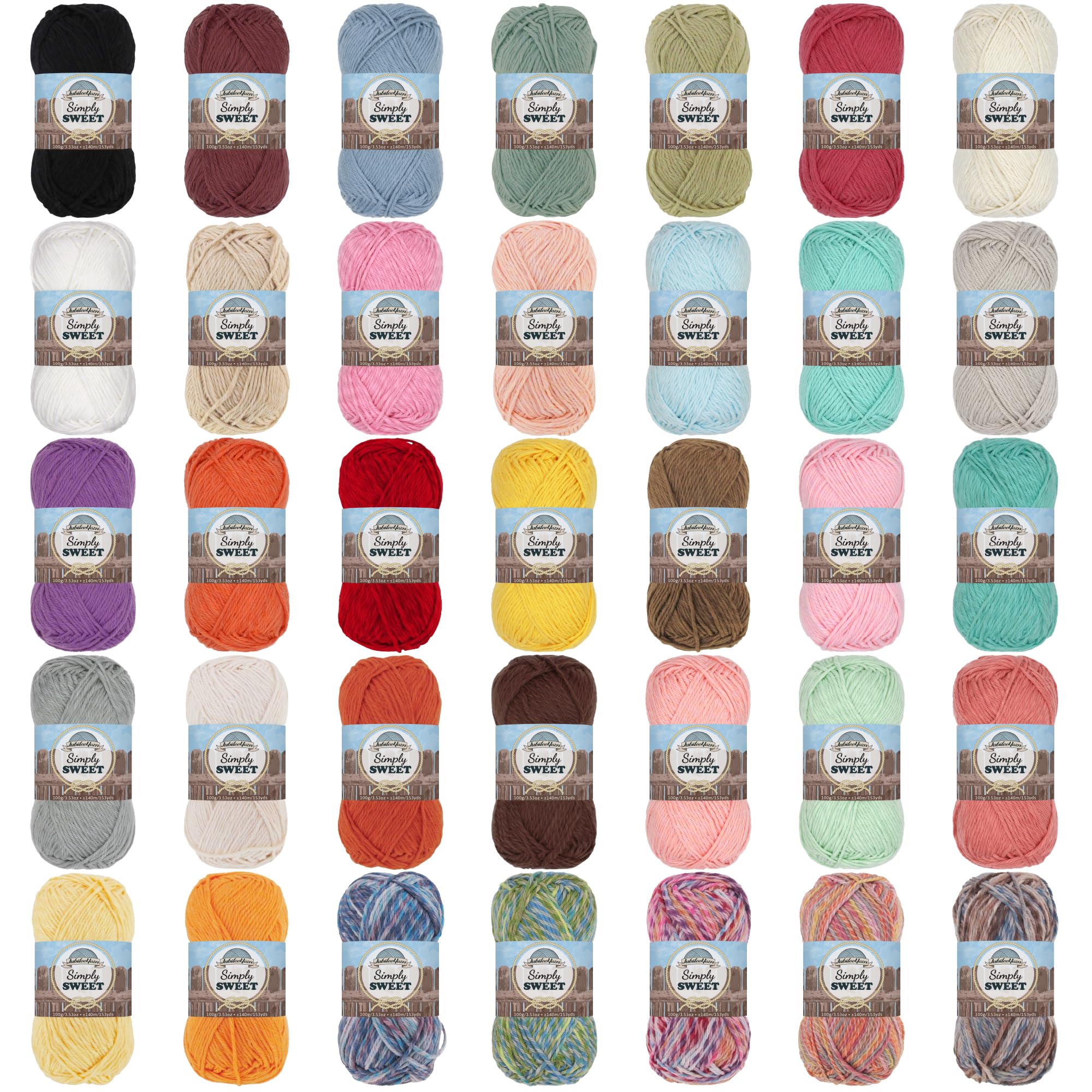 4 écheveaux de couleurs Simply Soft 50% coton 50% polyester fil à tricoter