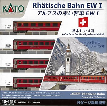 KATO 10-1413 N Gauge Alps Red Passenger Train Ew I 4 Car Basic Set