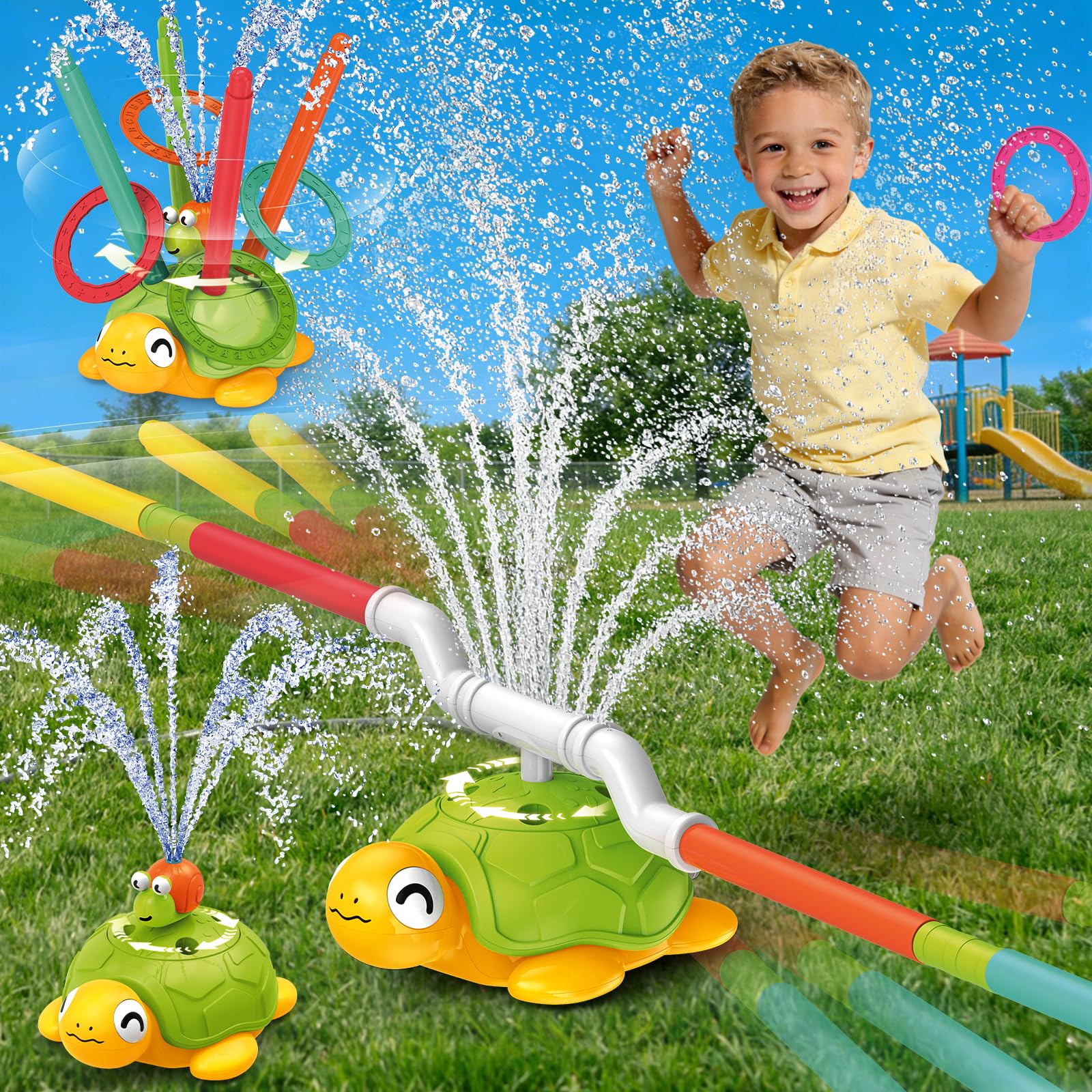 Jouet d'arrosage - Tortue - Vert - Amusant et sécurisé - Pour enfants et animaux - Arrosage de