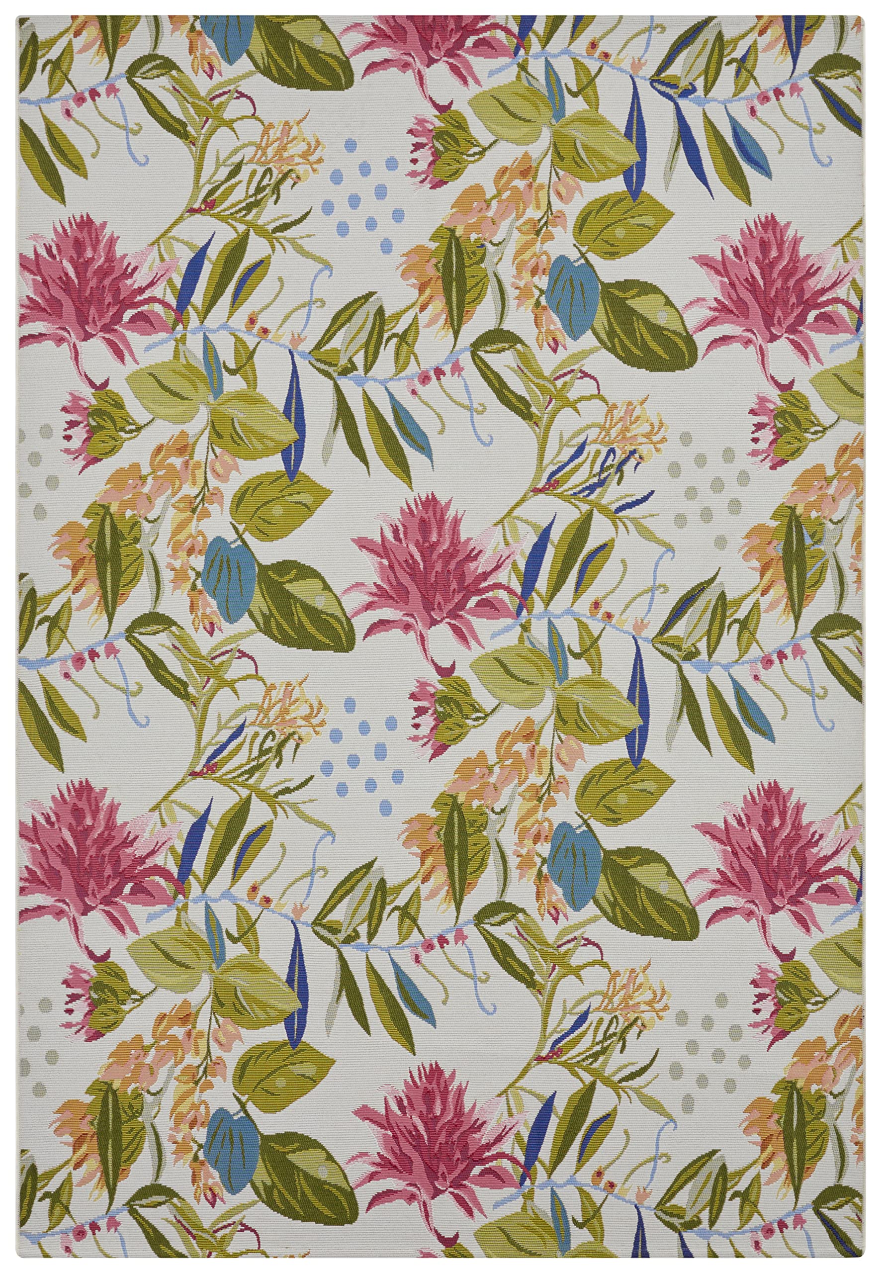 HANSE Home Flowers and Leaves Indoor & Outdoor Rug, Flat Woven, Tropical Jungel Floral Design - Image 4