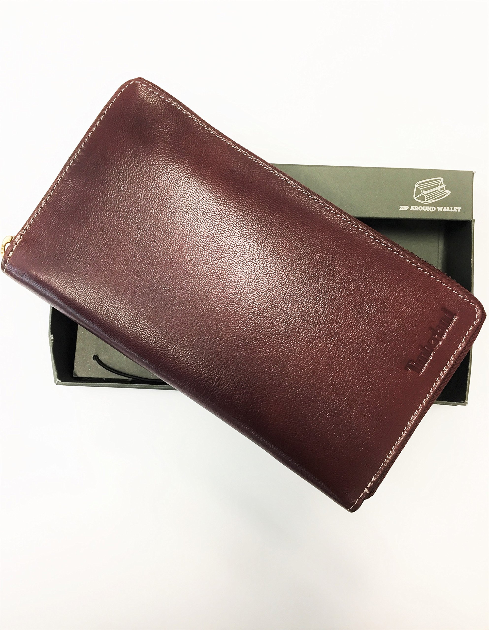 TIMBERLAND ZIP AROUND LEATHER WALLET BROWN D67386/01 : Amazon.ca