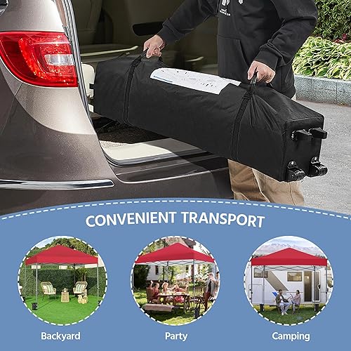 Miniatura 5 de Yaheetech Tienda de campaña desplegable de 10 x 10 pies para 1 persona, tienda de campaña comercial portátil instantánea, kiosco al aire libre con 1