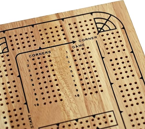 Miniatura 3 de WE Games Cribbage - Juego de mesa de viaje, cuna de viaje con almacenamiento de tarjetas y clavijas de plástico, tablero único de 4 pistas, juego de